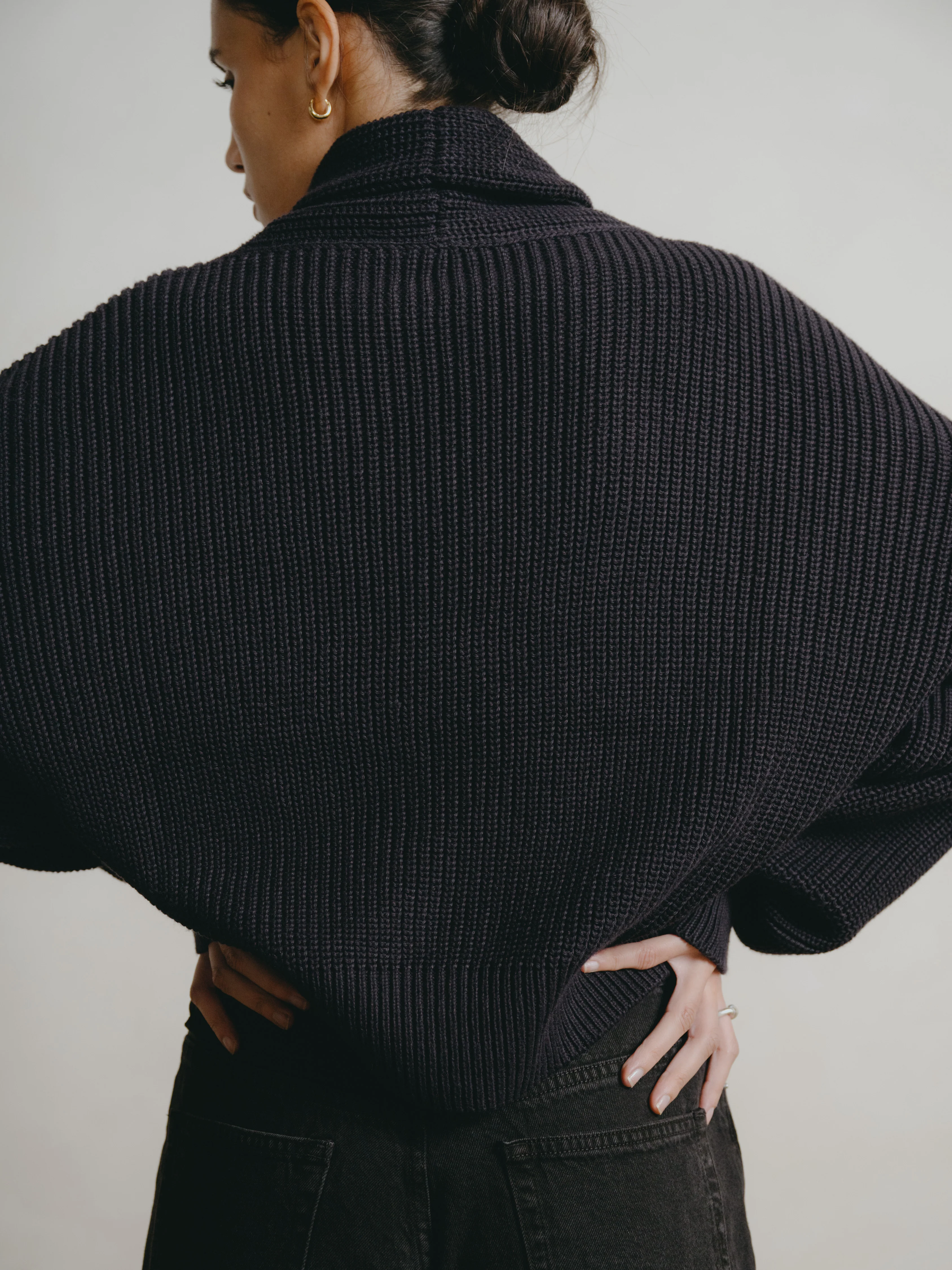 Sloan Cardigan, Organic Tanguis Cotton, Navy - Image 3