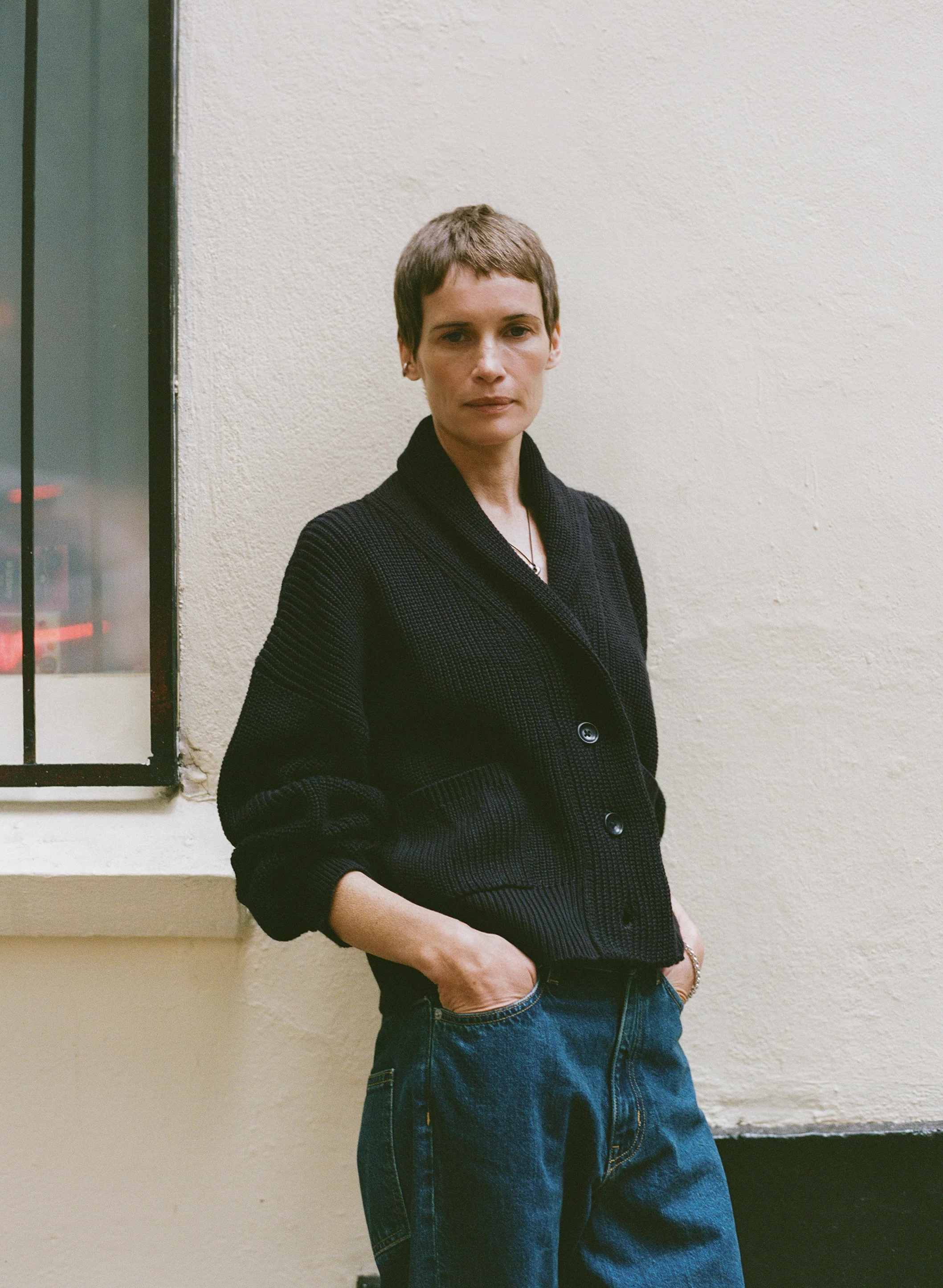 Sloan Cardigan, Organic Tanguis Cotton, Navy - Image 6