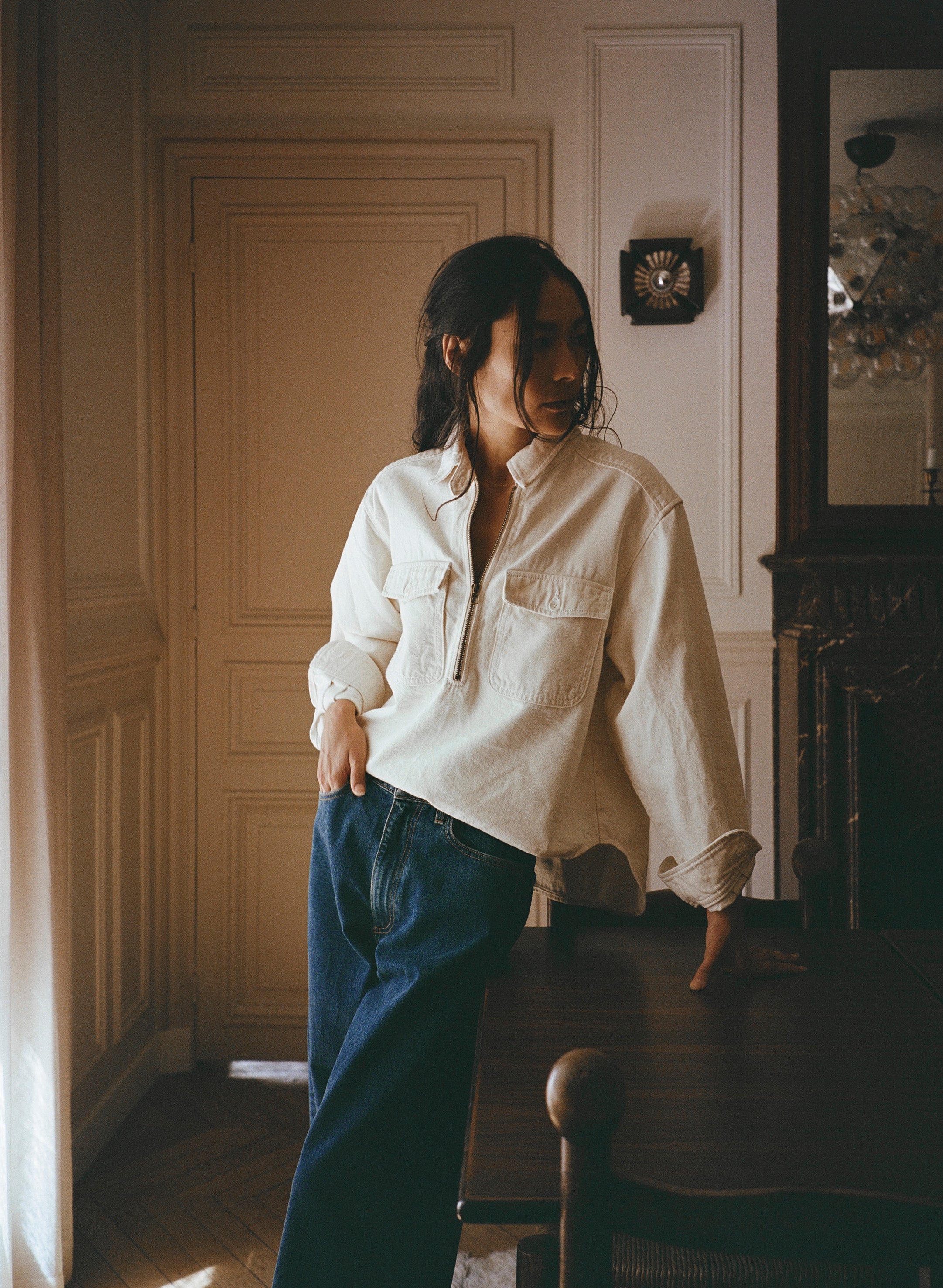 Zip Popover, Broken Twill, Putty - Image 8